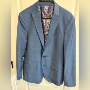Saville Row  Mens Blue Single-Breasted Blazer